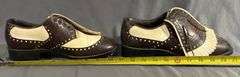 Two-Tone Leather Saddle Golf Shoes with Softspikes Soles