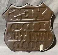 Metal Road-Themed Wall Plaque with Raised Lettering