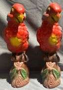Carnival Chalkware Parrots Marked “Fall Festival Lakeville, Indiana 1952” 13.5” Tall