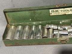 S-K Tools Metal Socket Wrench Sets with Cases