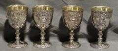 Four Heckman Industries Tarnish Protected Goblets, 5” Tall