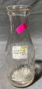 Clear Glass Springfield Dairy Bottle with Embossed Lettering, 7″