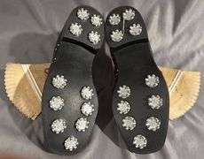 Two-Tone Leather Saddle Golf Shoes with Softspikes Soles