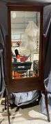 Antique Freestanding Dressing Cheval Mirror With Rectangular Wood Frame, 24×70″