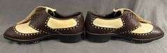 Two-Tone Leather Saddle Golf Shoes with Softspikes Soles