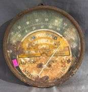 Round Metal Wall-Mounted Barometer by Advance Cement Co. - Indianapolis, IND - Diameter 9″