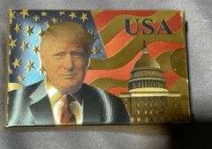 Poker Chip Holder with Chips and Gold Foil Cards Featuring USA Themed Design