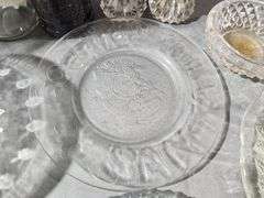 Glassware and Bottles with Pressed and Etched Designs