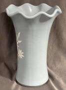 Abingdon USA Light Blue Vase with Floral Design – 9 Inches Tall
