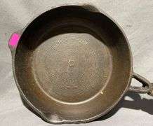 Cast Iron Skillet with and Wood Handle, Marked ‘Taiwan W.K 2’, 8″ Dia.
