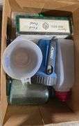 Glass and Plastic Containers With Flashlight and Cigar Box