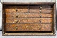 Pilliod Machinist Toolbox,  Swanton, Ohio Oak Multi-Drawer Storage Cabinet with Contents 16.5x8x10..5″
