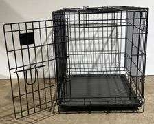 Black Metal Pet Lodge Wire Crate by Miller Manufacturing Co., 24x17x20″