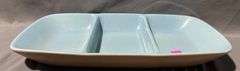 Blue Three-Compartment Divided Serving Tray, 15″