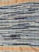 Hand-Woven Rag Rug with Multicolor Stripes, 23×38”