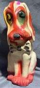 Carnival Chalkware Basset Marked “Carnival from North of South Bend, Indiana 1953”,  12″ Tall