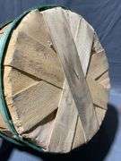 Two Round Slatted Fruit Baskets with Metal Wire Handles