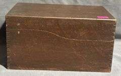 Wood Box with Index Cards and Wilton Cast Iron Matchbox Holder