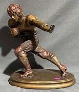 Bronze-Tone Football Player Sculpture, Marked AP3675 10.5” Tall
