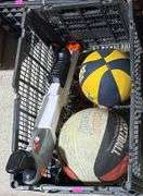 Sports Balls, Leather Glove, Plastic Cones, and Toy Blaster