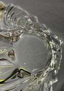 Swirl-Pattern Clear Glass Bowl with Freeform Design, 9″