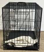 Black Metal Wire Cage with Handle and Removable Tray, 24x17x21″