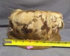 Blue Display Mannequin Head and Feathered Hat 10.5″, 9″