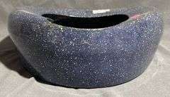 Blue and White Speckled Enamel Bed Pan