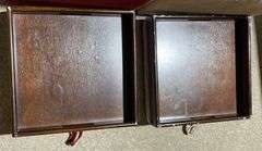 Fabric-Covered Storage Ottomans with Removable Lids, 17x17x17”