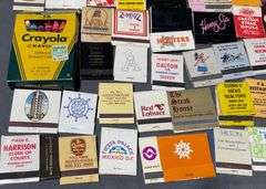 Matchbooks and Crayola Crayons Box Including Business Branding From: Robert Dalton for Warren County Sheriff, Hooters, Grandmas Country Store & The Halls Guesthouse Ft. Wayne, Indiana