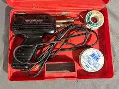 Electrical Soldering Gun Kit with Red Plastic Case