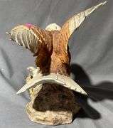Painted Sculpture of an Eagle with Nest