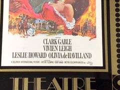 Framed ‘Gone with the Wind’ Hollywood Theatre Print, 10” x 8.5”