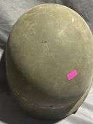Military Helmet with Liner and Markings ‘Greenawalt’, Approx. 10.5” x 8.5” x 6.5”