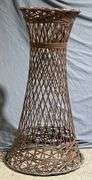 Woven Metal Tapered Basket Stand, 16×11.5×30″