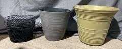 Pillar Decoration, Bucket, and Planters