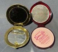 Compact Pair Featuring Lithographed Scene and DreamGlo Rouge by Woodbury