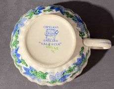 2 Copeland Spode Valencia Teacups with Saucers, Hairline Cracks