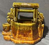 2 McCoy Pottery Wishing Well Planters, 6.5×4.5×6.5″