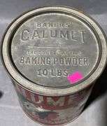 Calumet Double-Acting Baking Powder Tin, 7×9″