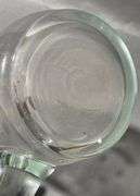 Clear Glass Pitcher with Curved Handle and Spout, 8″