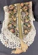 Lace and Floral Table Runner & Fringed Multicolor Rug  70”, 50”