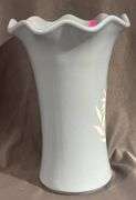 Abingdon USA Light Blue Vase with Floral Design – 9 Inches Tall