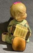 Hummel Hand-Painted Angel With Accordion Figurine, Germany, 3″