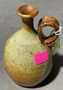 Small Glazed Pottery Ewer Signed ‘D. Evans’, 3.5″