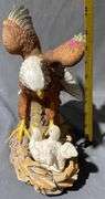 Painted Sculpture of an Eagle with Nest