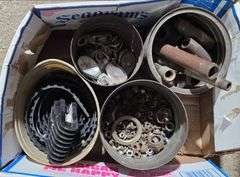 Metal Hardware Including Nuts, Bolts, Pulleys, and Threaded Pipes