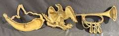 Sexton USA Cast Metal Wall Hangings: Eagle, Powder Horn, and Bugle