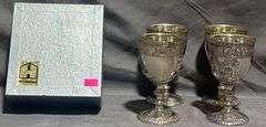 Four Heckman Industries Tarnish Protected Goblets, 5” Tall