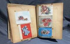 Scrapbook Featuring Holiday Cards From 1939-1948 With Embossed Cover
